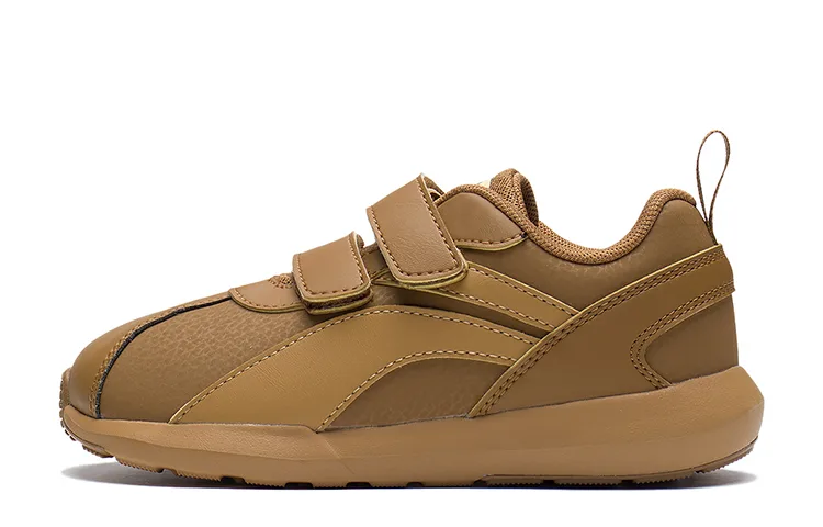 YOUNG Li-Ning YOUNG спортивная коллекция синтетическая кожа нескользящие низкие детские повседневные кроссовки tan