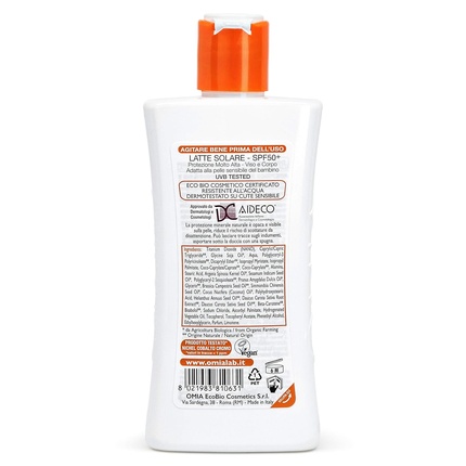 Детский солнцезащитный крем Organic Sun Milk for Children Face and Body SPF 50+ High Protection 200ml — фото 2