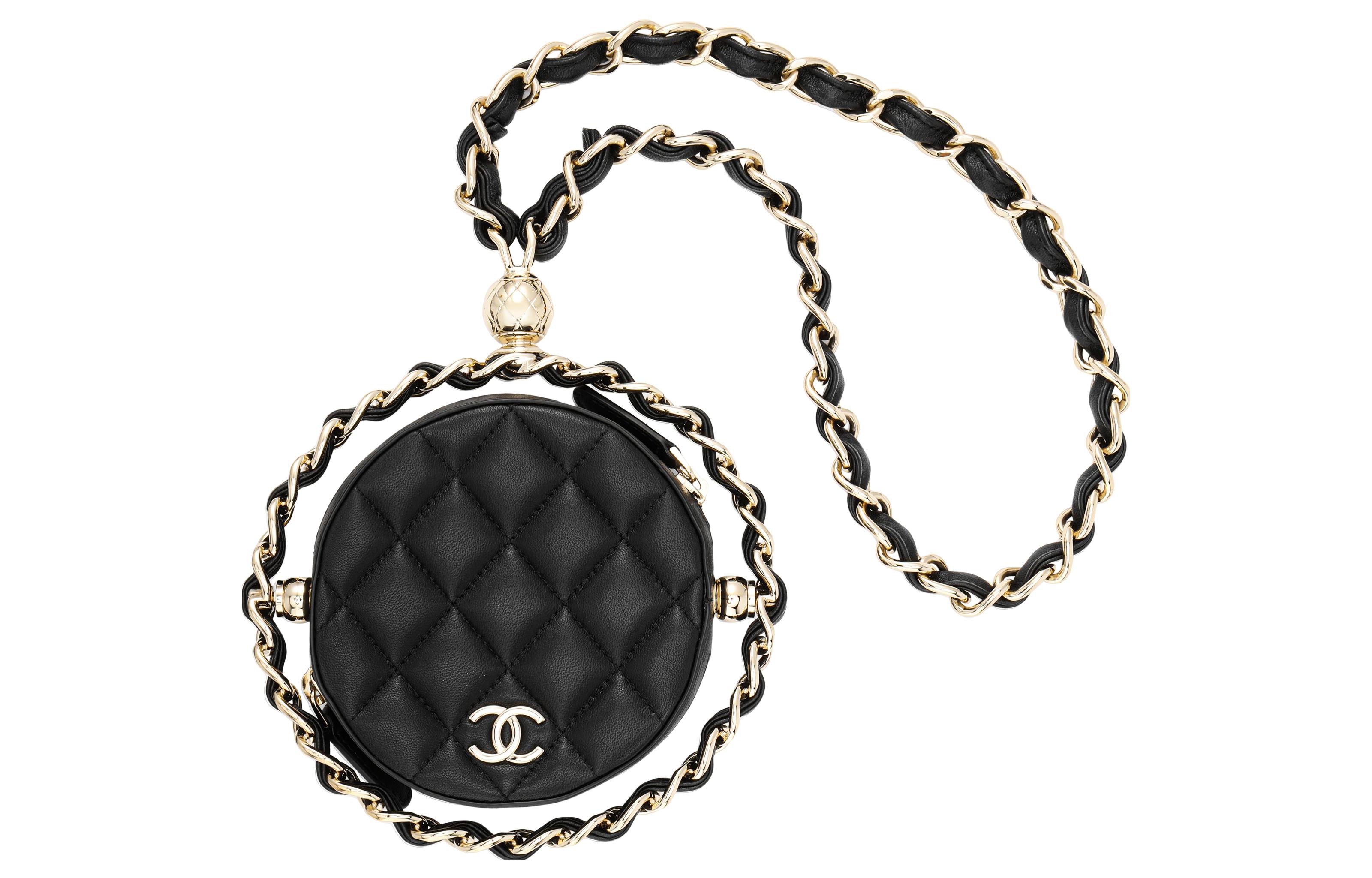 

CHANEL 22c ранняя весна клатч из ламскин, кошелек для монет, сумка через плечо, кроссбоди женская black