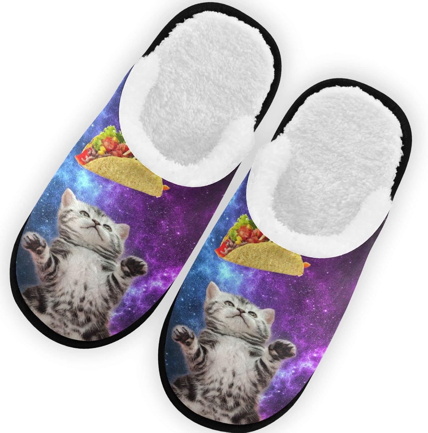 

Тапочки для женщин и мужчин, домашние тапочки с мемори-пенной стелькой, нескользящие для улицы и дома, зимние тапочки для спальни Glaphy, Cat