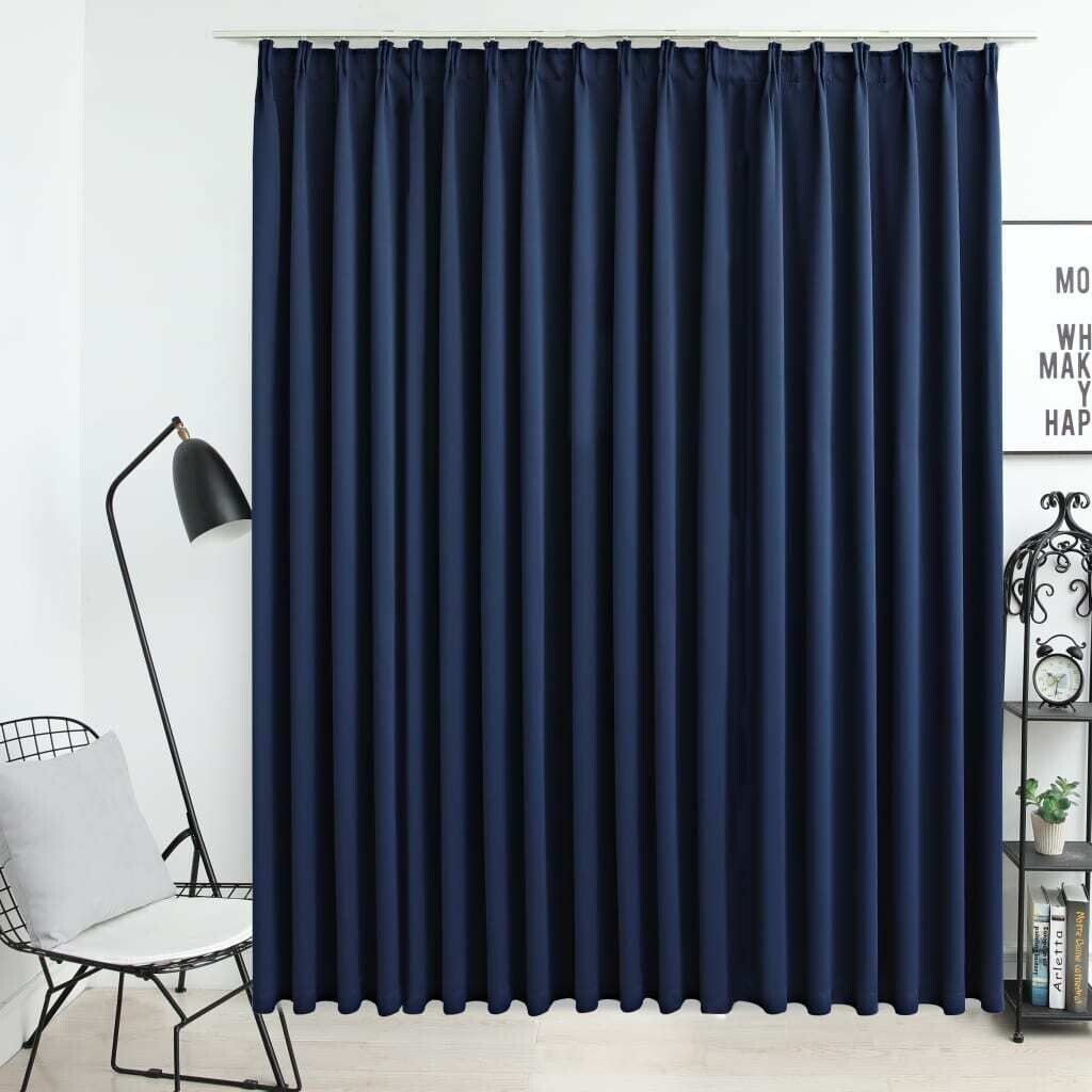 

Штора блэкаут с крючками черная 290 х 245 см. DKD HOME DECOR, синий