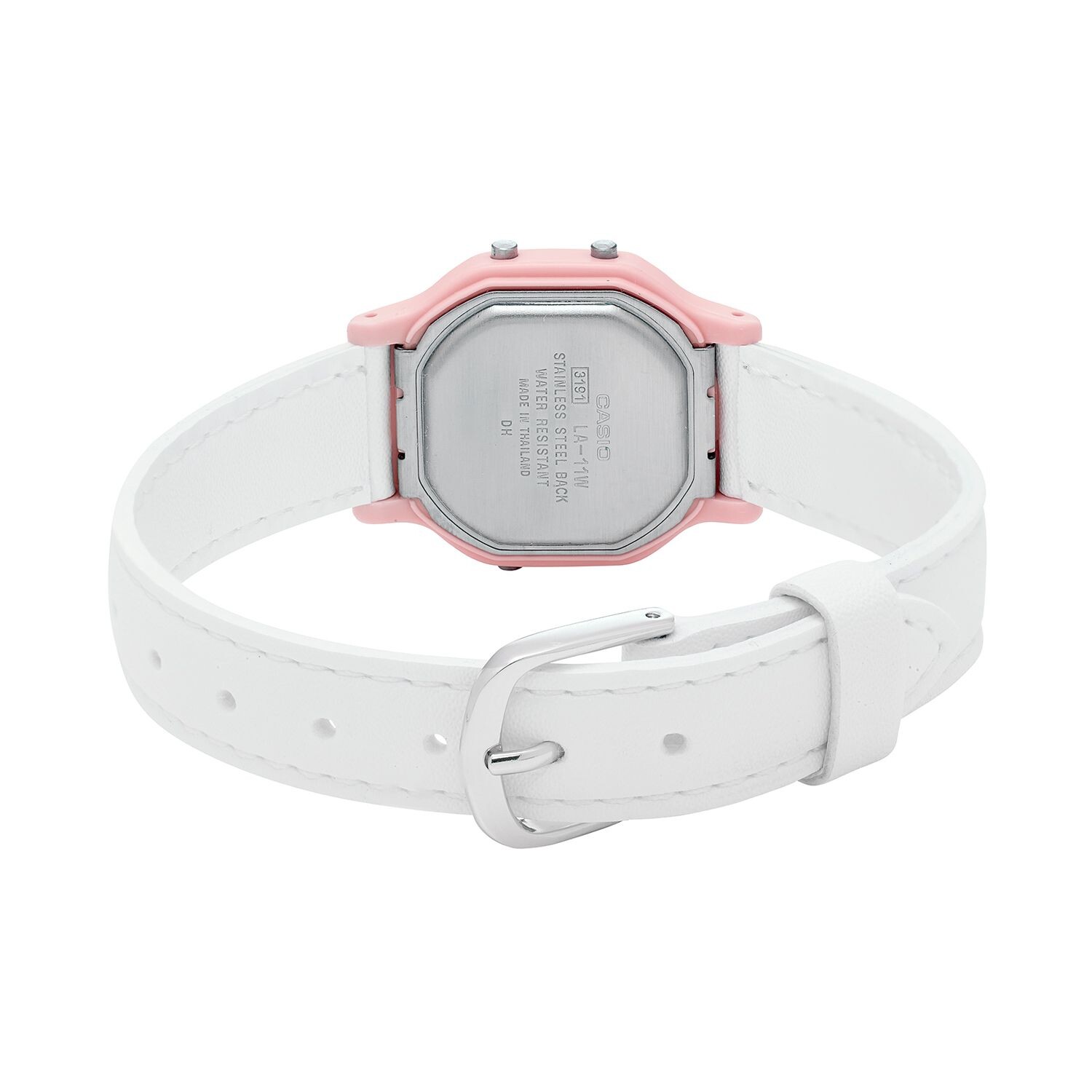Женские классические цифровые часы с хронографом Casio, белый — фото 2