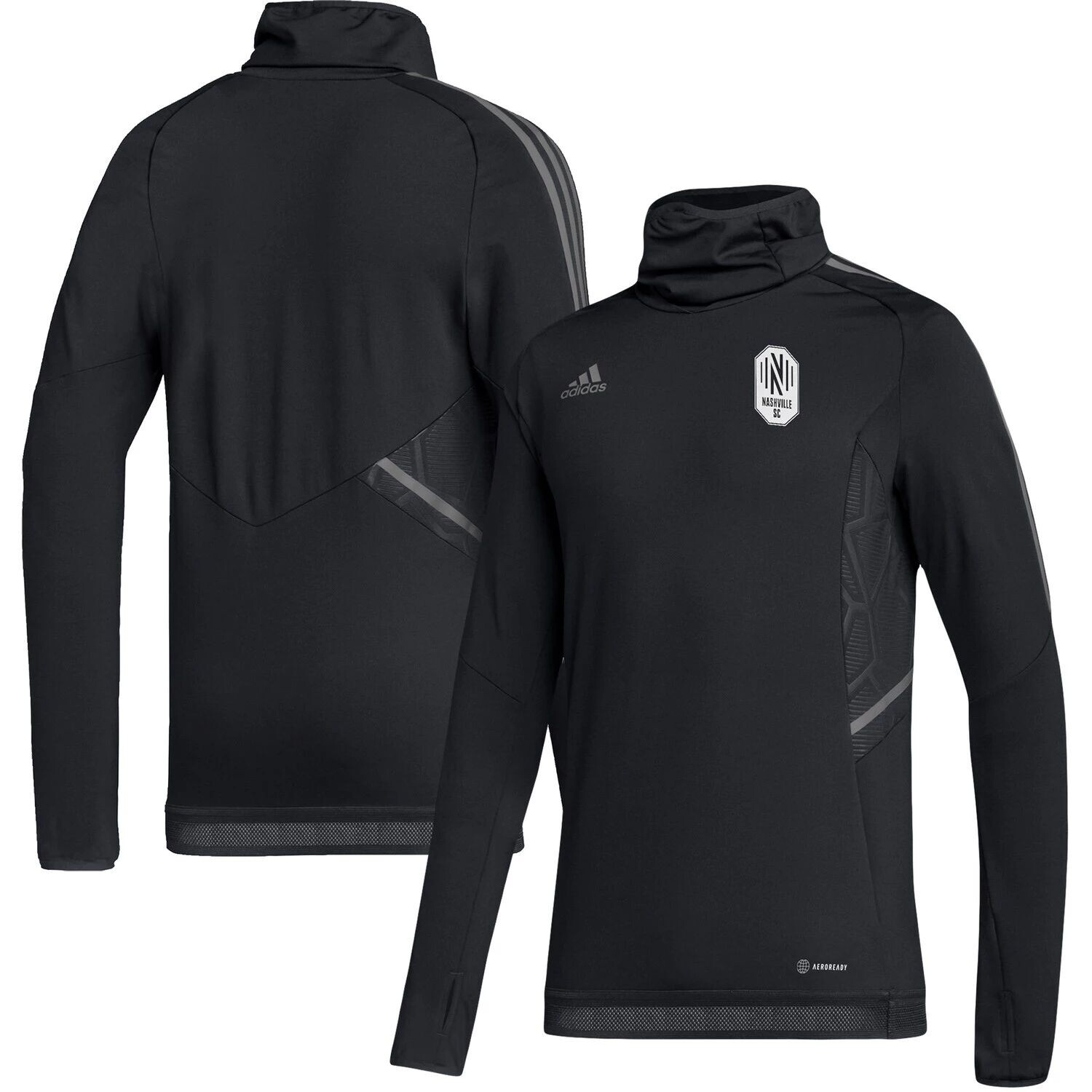 

Мужской черный/серый теплый топ реглан Nashville SC AEROREADY adidas