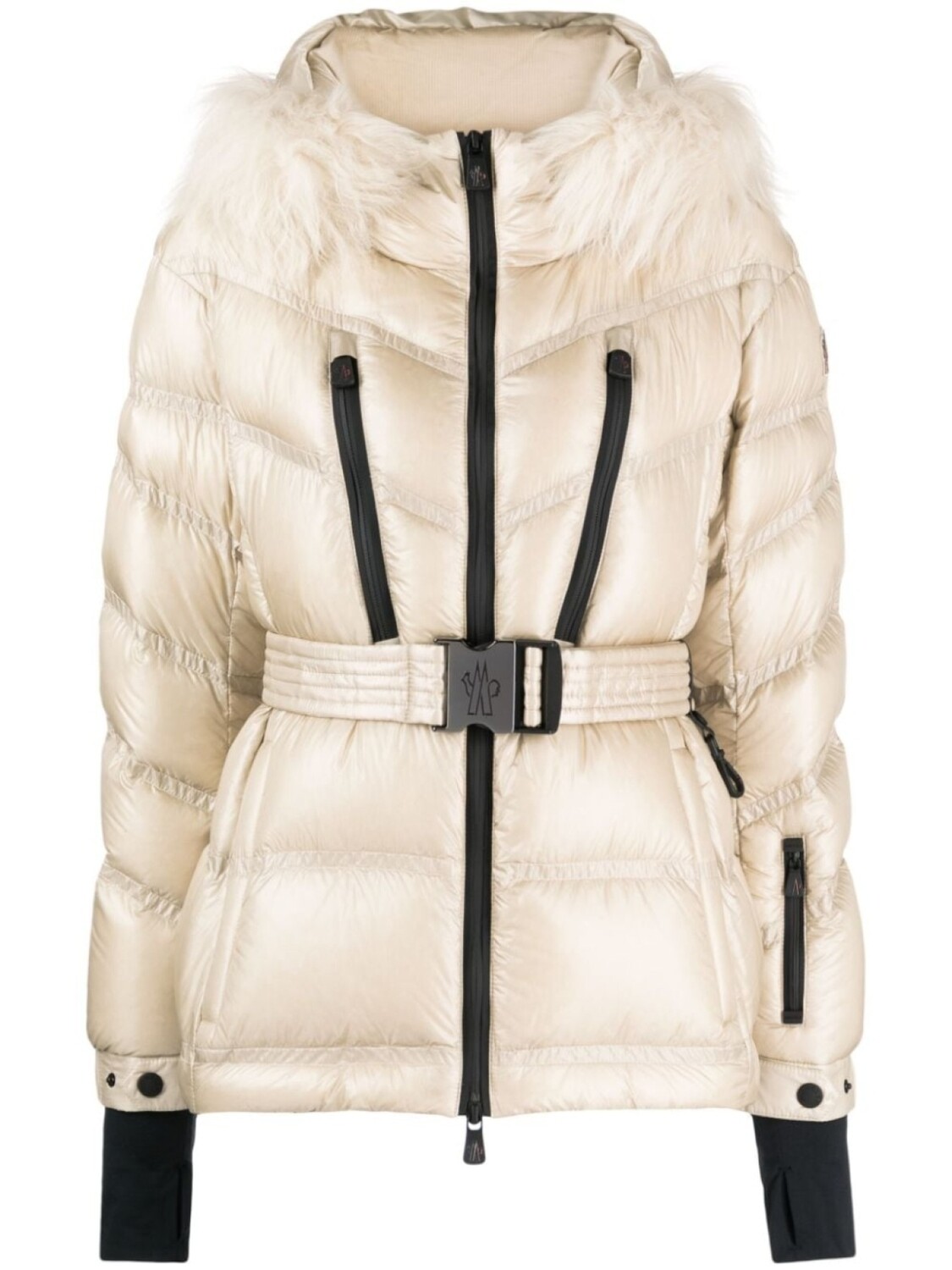 

Moncler лыжная куртка Bernin с поясом, золотистый