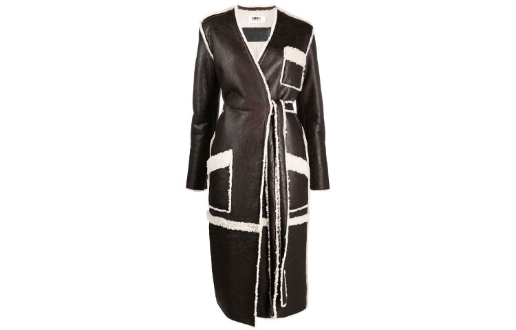 

Кожаная куртка женская коричневая Mm6 Maison Margiela, Коричневый, Кожаная куртка женская коричневая Mm6 Maison Margiela