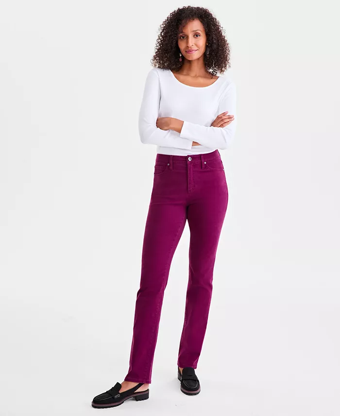 

Джинсы Petite High Rise Natural Straight Leg Style & Co, красный