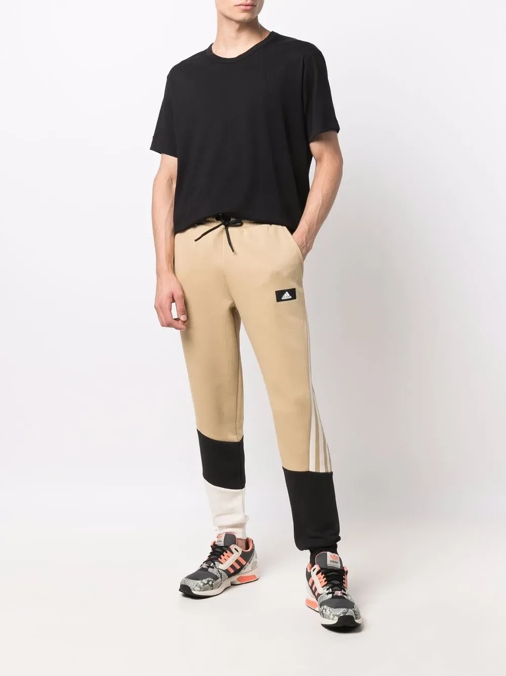 Спортивные брюки с цветовыми блоками Adidas, нейтральный — фото 2
