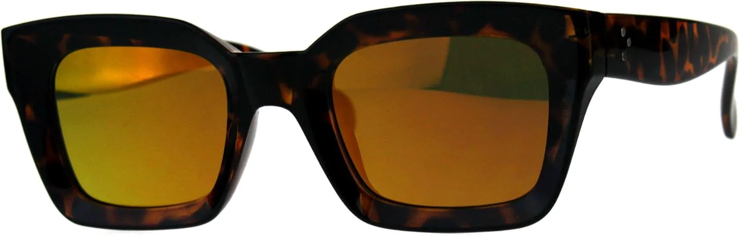 

Женские солнцезащитные очки PASTL квадратной прямоугольной формы с закругленными краями, зеркальными линзами и защитой от УФ-излучения UV400, Tortoise (Orange Mirror)