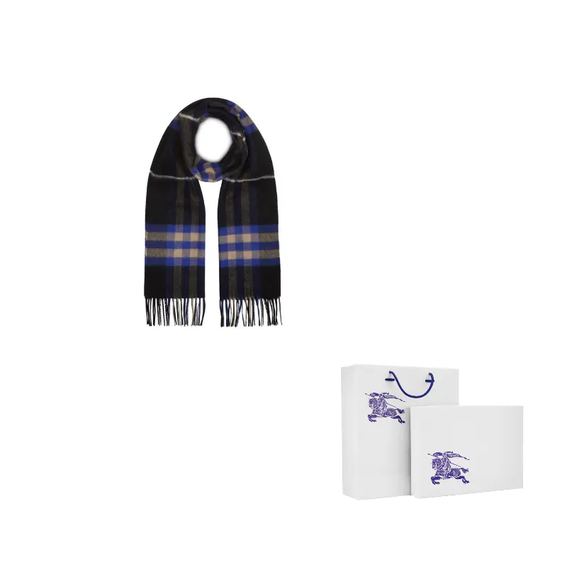 

Burberry Вязаный шарф унисекс, Black/Blue