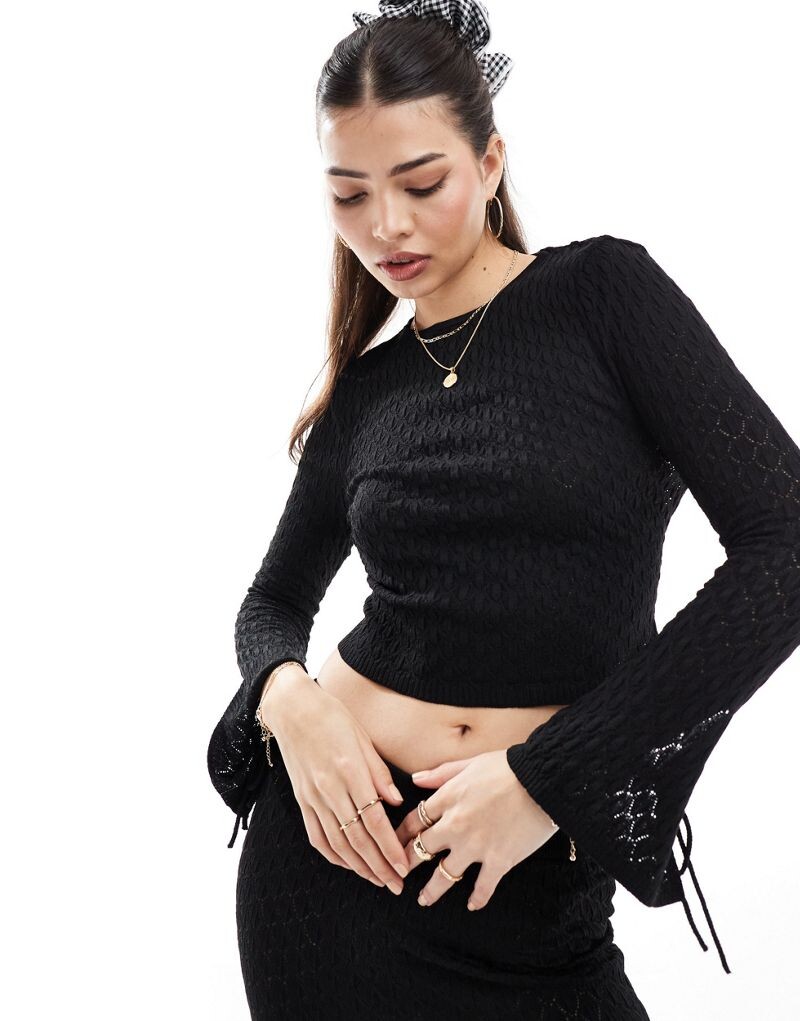 

ASOS DESIGN - Черный вязаный топ с открытой спиной и открытой спиной, входит в комплект