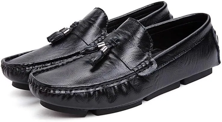 Мокасины кожаные с кисточками WouND Mens Loafers, черный — фото 4