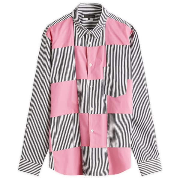 

Полосатая рубашка с заплатками Comme Des Garçons Homme Plus, розовый