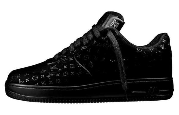 Кроссовки air force 1 low x louis vuitton shoes 'black anthracite' Nike, черный — фото 2