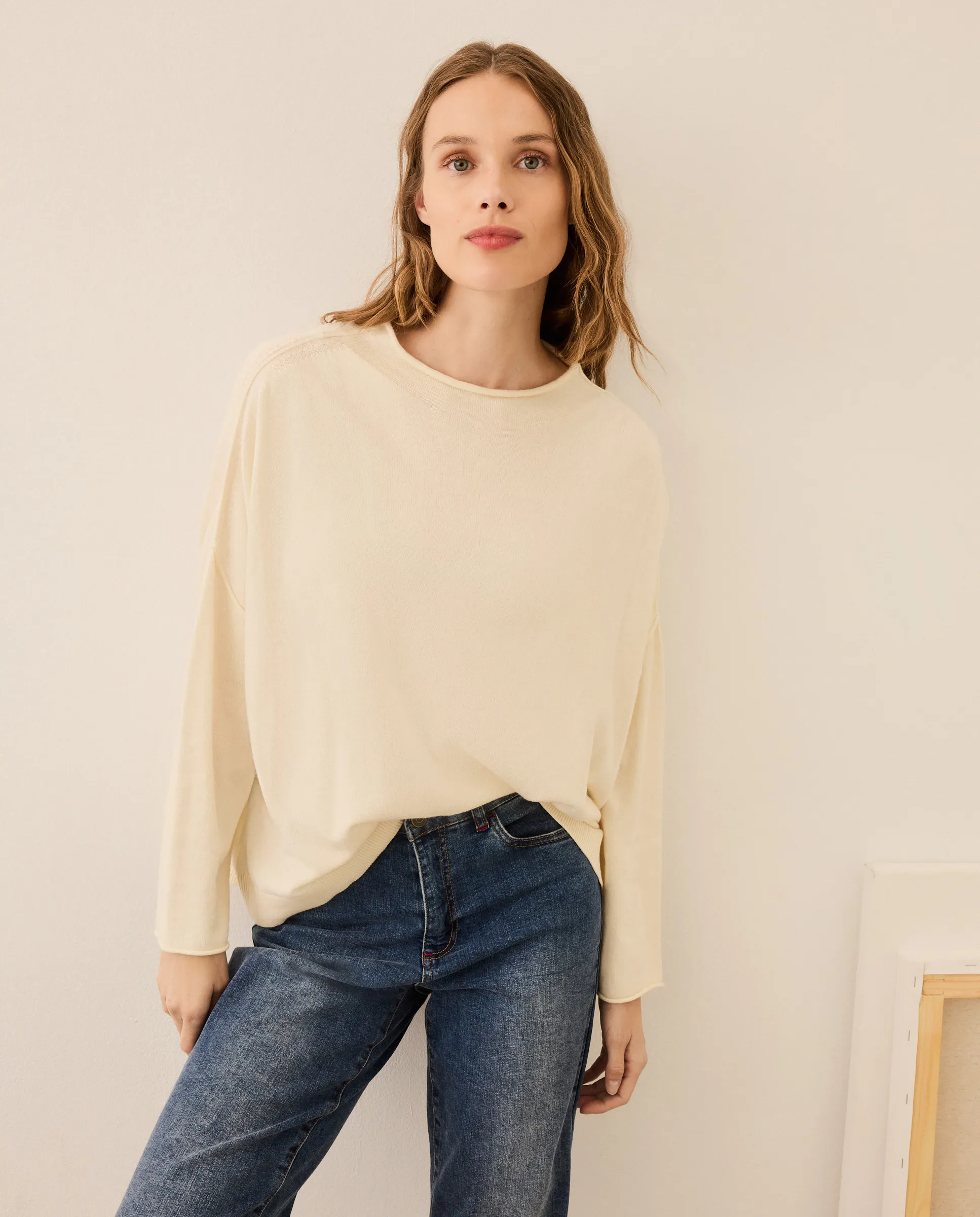 

Женский свитер с воротником-чулок Stella Rittwagen, экрю