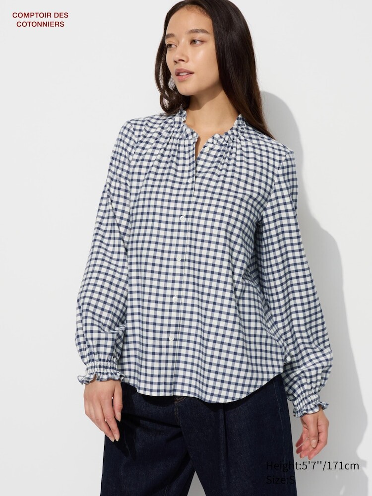 

Рубашка из фланели Uniqlo, цвет 07 серый