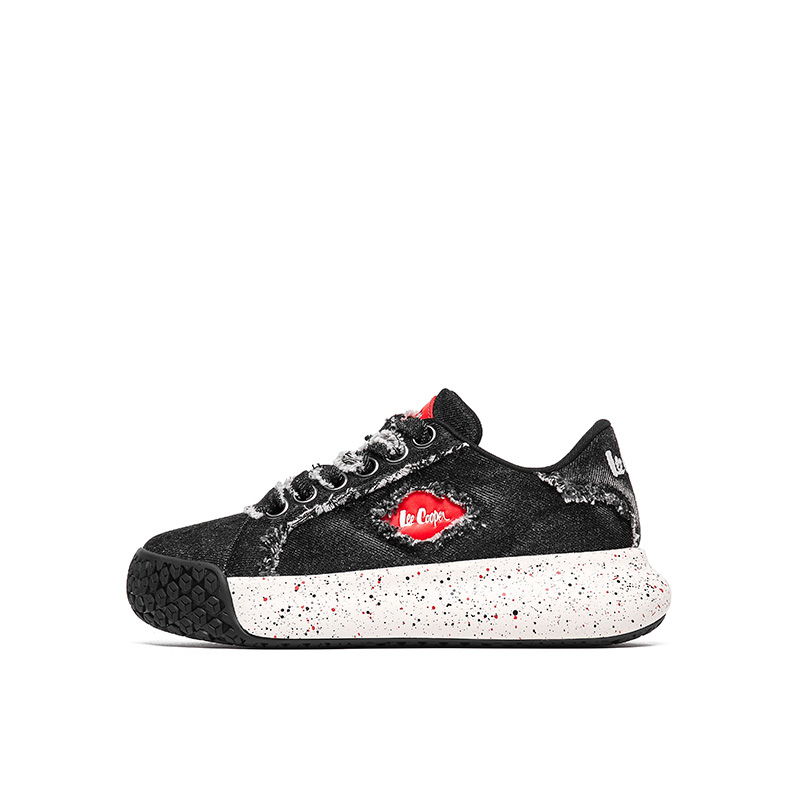 

Lee Cooper Устойчивые к истиранию нескользящие низкие скейтерские кроссовки унисекс деним черные мужские, цвет Denim Black Men's