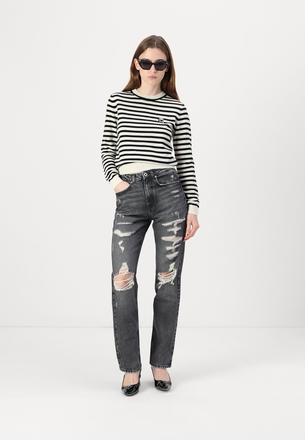 

Джемпер IKON STRIPE KARL LAGERFELD, черный