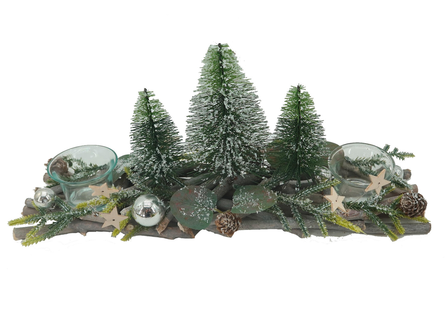

Подсвечник X-Mas, 40x10x16 см, белый/лесной зеленый