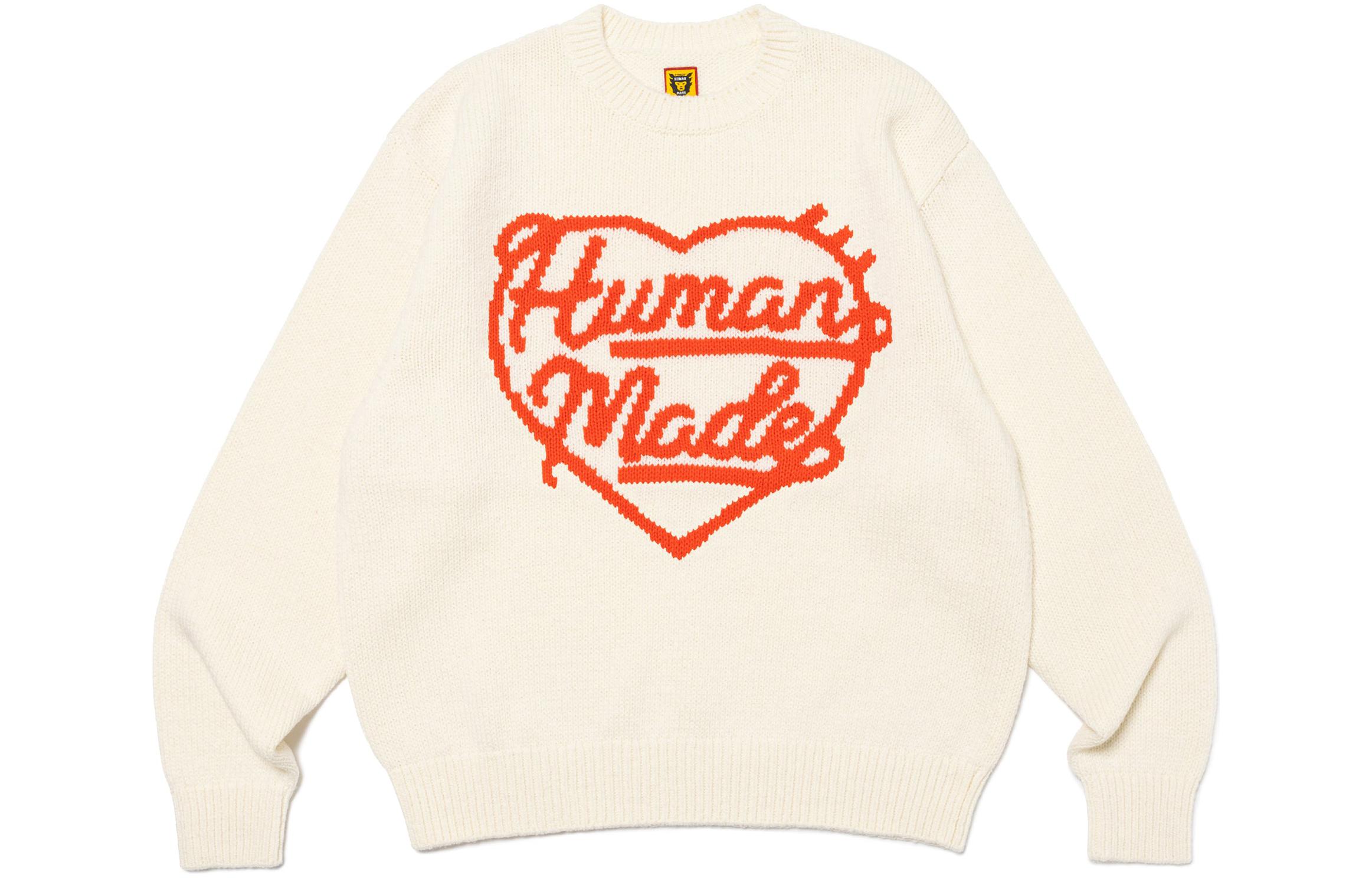

Вязаный джемпер с логотипом в форме сердца HUMAN MADE, белый