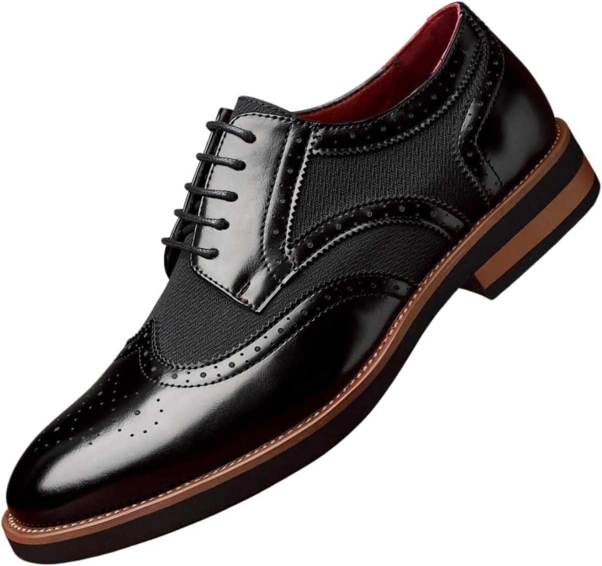 

Мужские оксфорды с крыльями Santimon, классические кожаные броги, формальные шнурованные туфли для бизнеса, свадьбы, офиса и вечеринок, черный