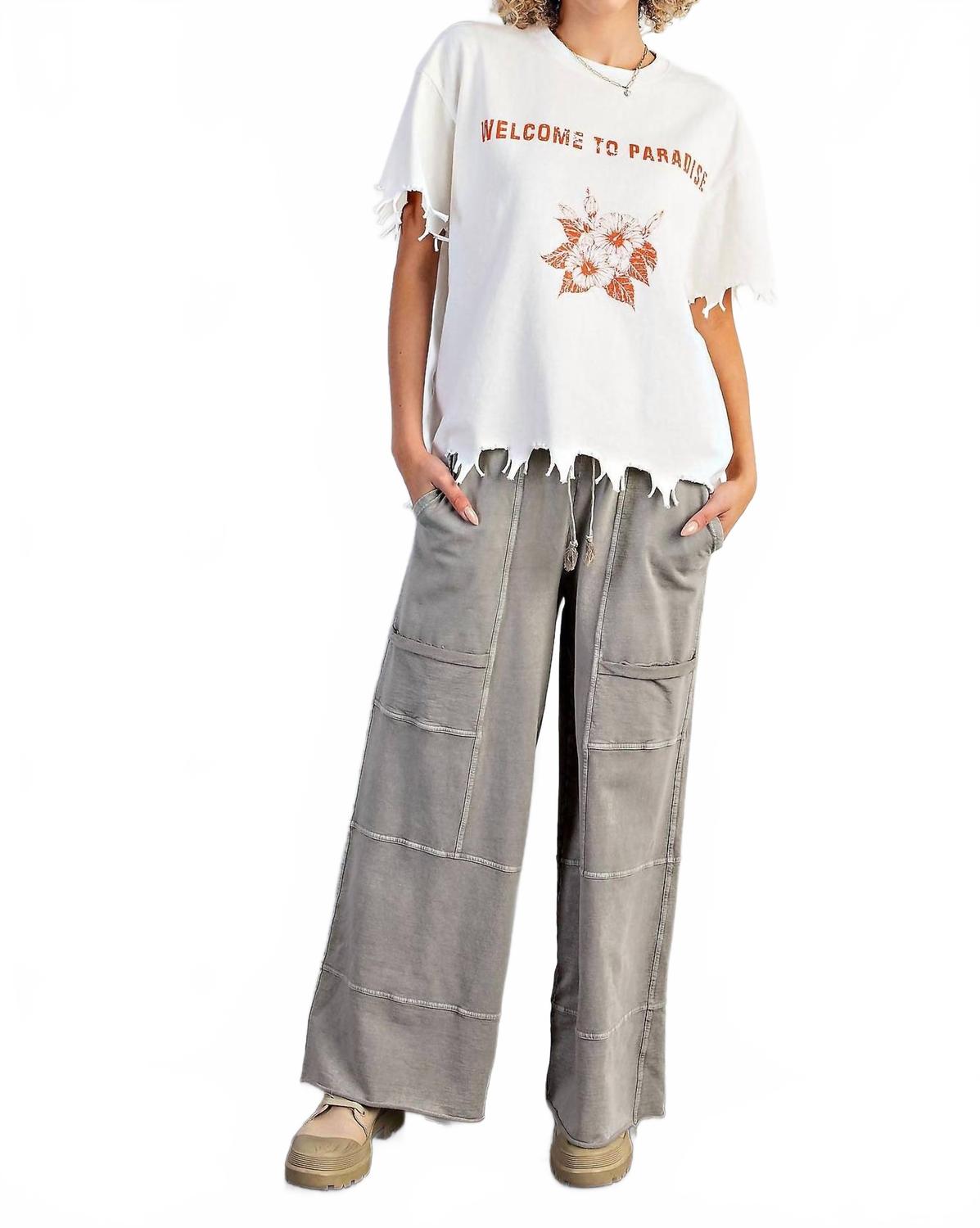 

Белый трикотажный топ с потертым краем Easel