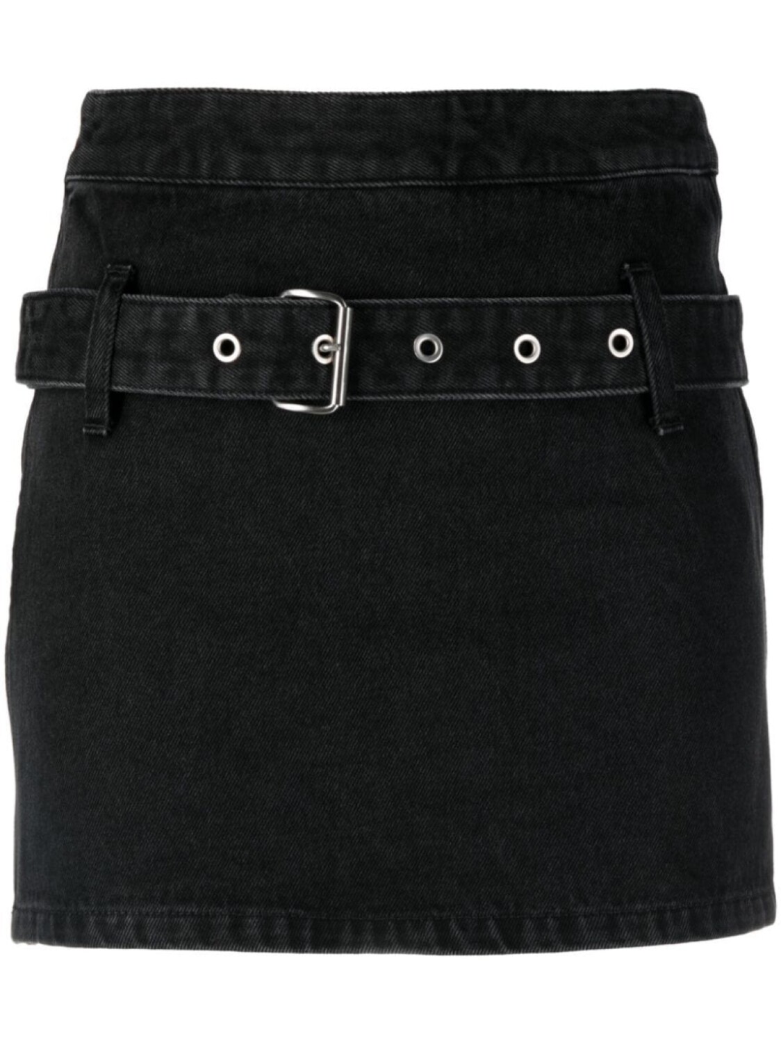 

AMBUSH belted denim miniskirt, черный