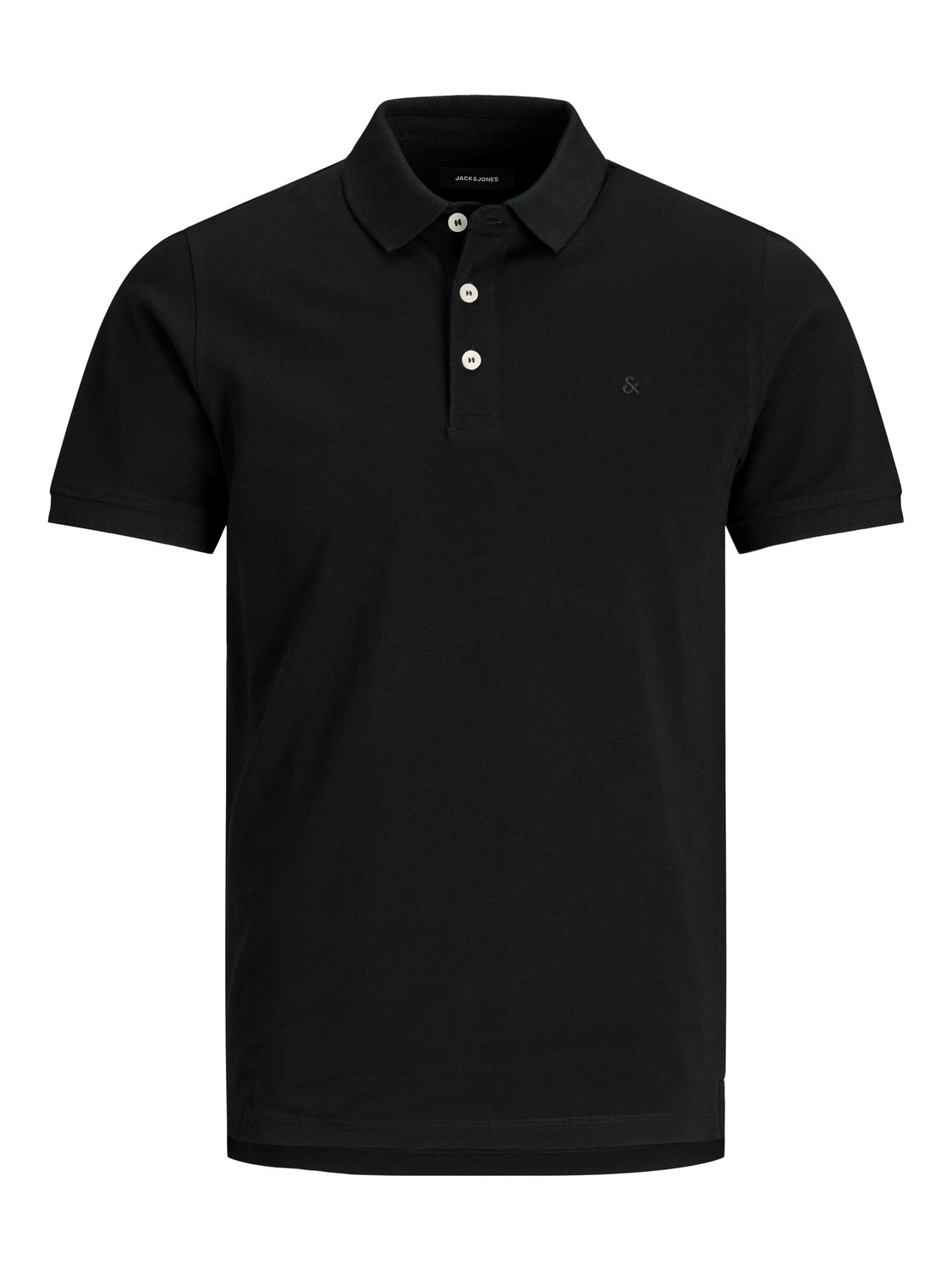 

Поло Jack & Jones Polo Shirt JJEPAULOS Sommer Hemd Kragen Pique Cotton, черный