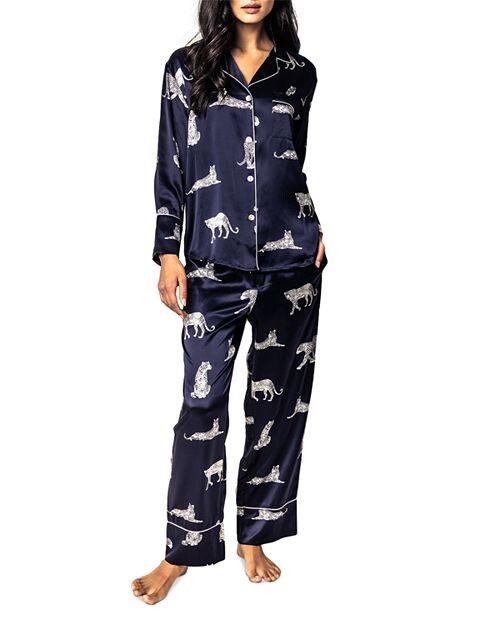 

Шелковый пижамный комплект Mulberry Panther de Nuit Petite Plume, цвет Blue