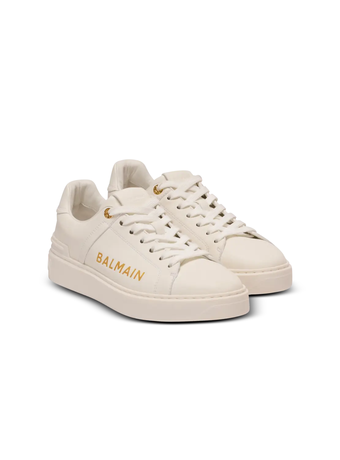 Кроссовки B-Court из тисненой телячьей кожи Balmain, белый — фото 2