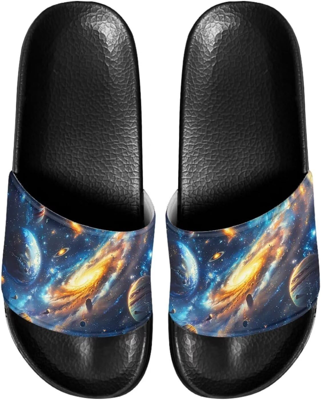 

Сланцы для женщин на плоской подошве с открытым носком, удобные пляжные сандалии, тапочки Judentidos, Galaxy