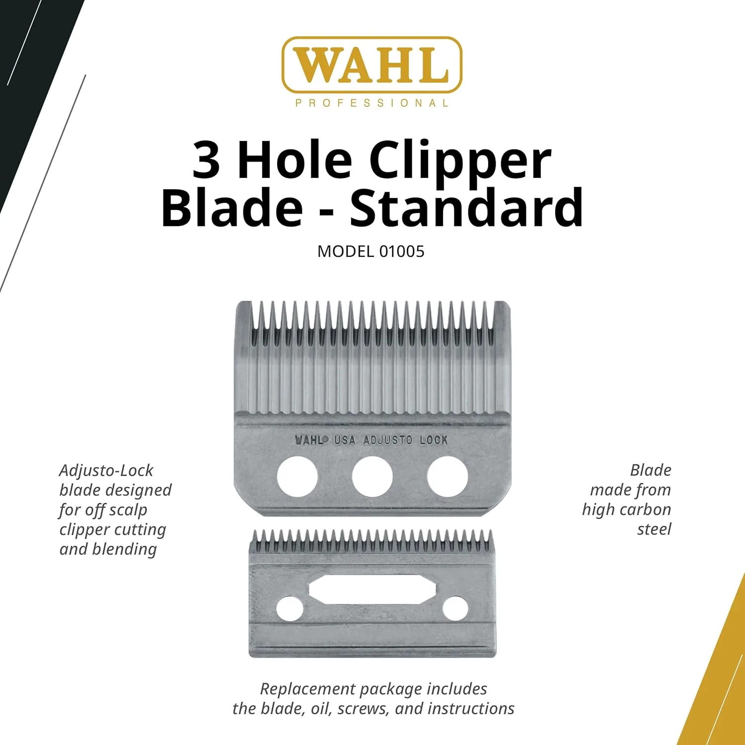 Wahl Professional 3-Hole Standard Clipper Blade, 1mm-3mm, Adjusto-Lock Replacement для Designer, Senior, Pilot, Nugget, Sterling 1 Plus и Sterling 4 — фото 2