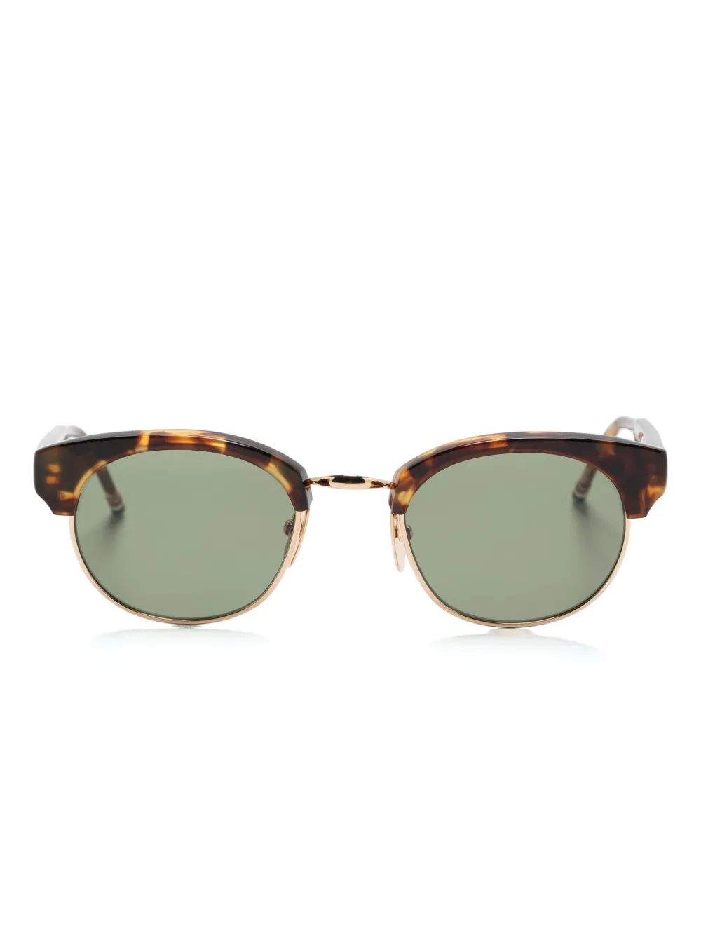 

Солнцезащитные очки в круглой оправе черепаховой расцветки Thom Browne Eyewear, коричневый