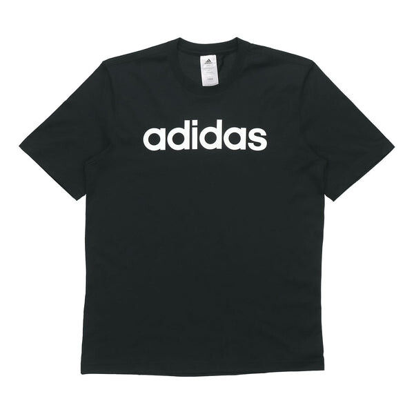 

Футболка e lin tee casual sports short sleeve black Adidas, черный