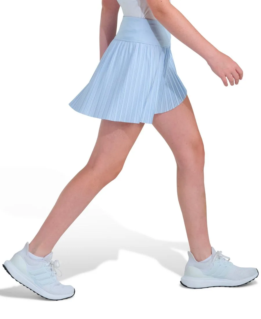 Шорты-юбка из плетеной ткани с плиссировкой для девочек 8-14 лет Adidas, светло-голубой — фото 3
