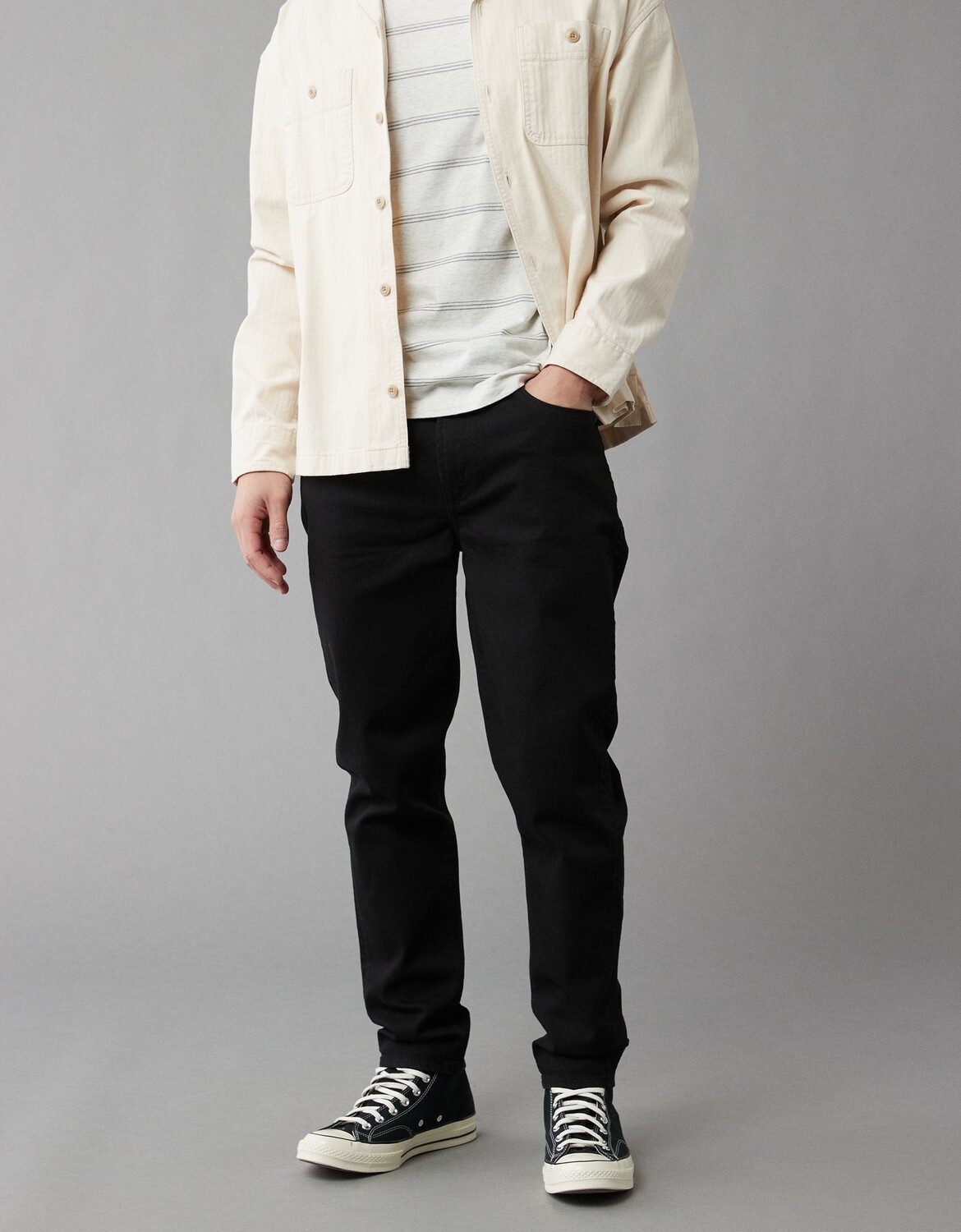 

Свободные узкие джинсы AE AirFlex+ American Eagle Outfitters, черный