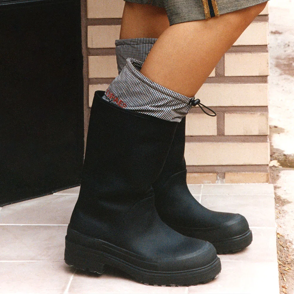 Мужские резиновые сапоги Two Way Rain Boots в чёрную клетку от Paes