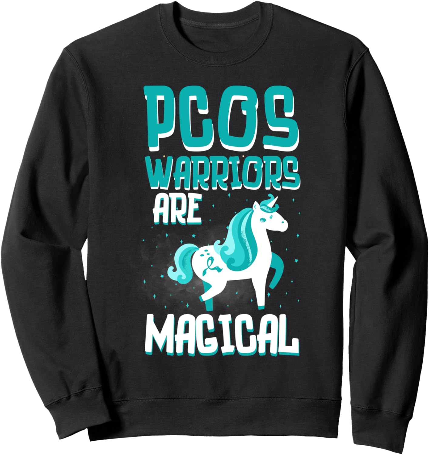

Милая толстовка с изображением единорога и символикой синдрома поликистозных яичников (СПКЯ) из серии «Воины» Polycystic Ovary Syndrome Awareness Unicorn Gifts, черный