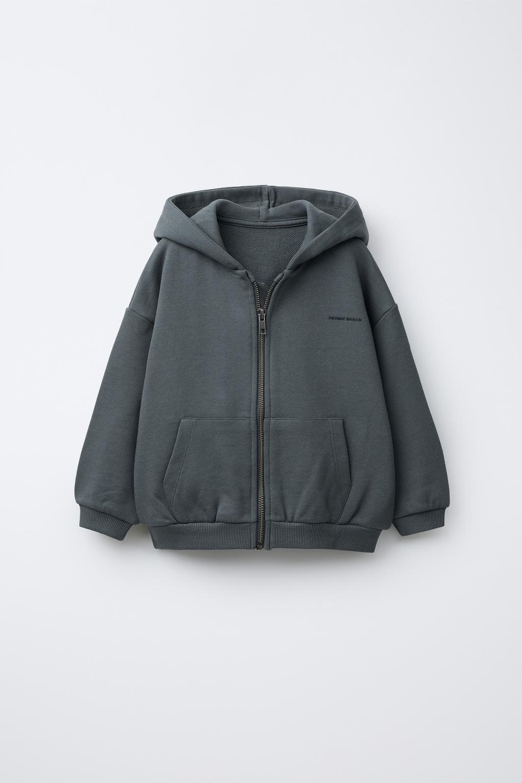 

Толстовка с рельефным слоганом ZARA, цвет Dark anthracite
