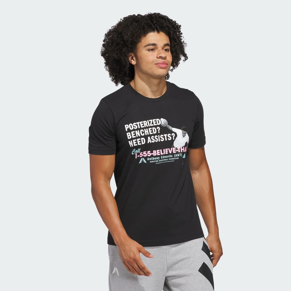 

Спортивная футболка Adidas Anthony Edwards Billboard Tee, черный