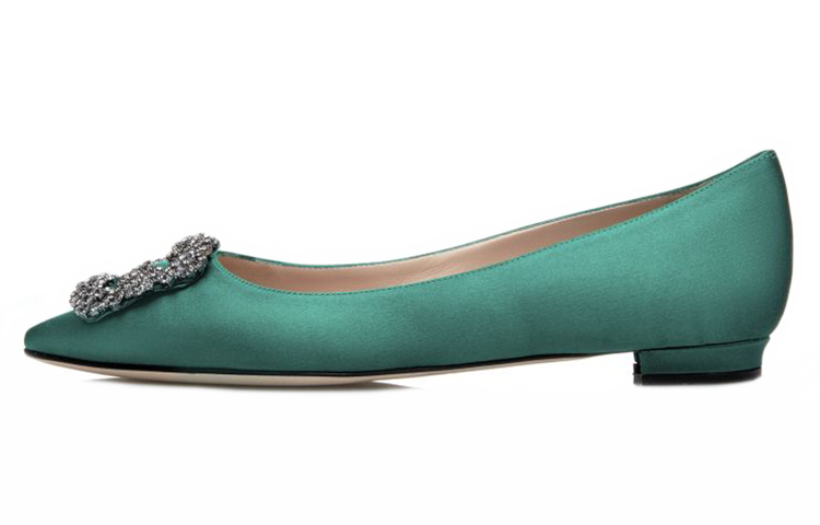 Женские повседневные туфли зеленые MANOLO BLAHNIK