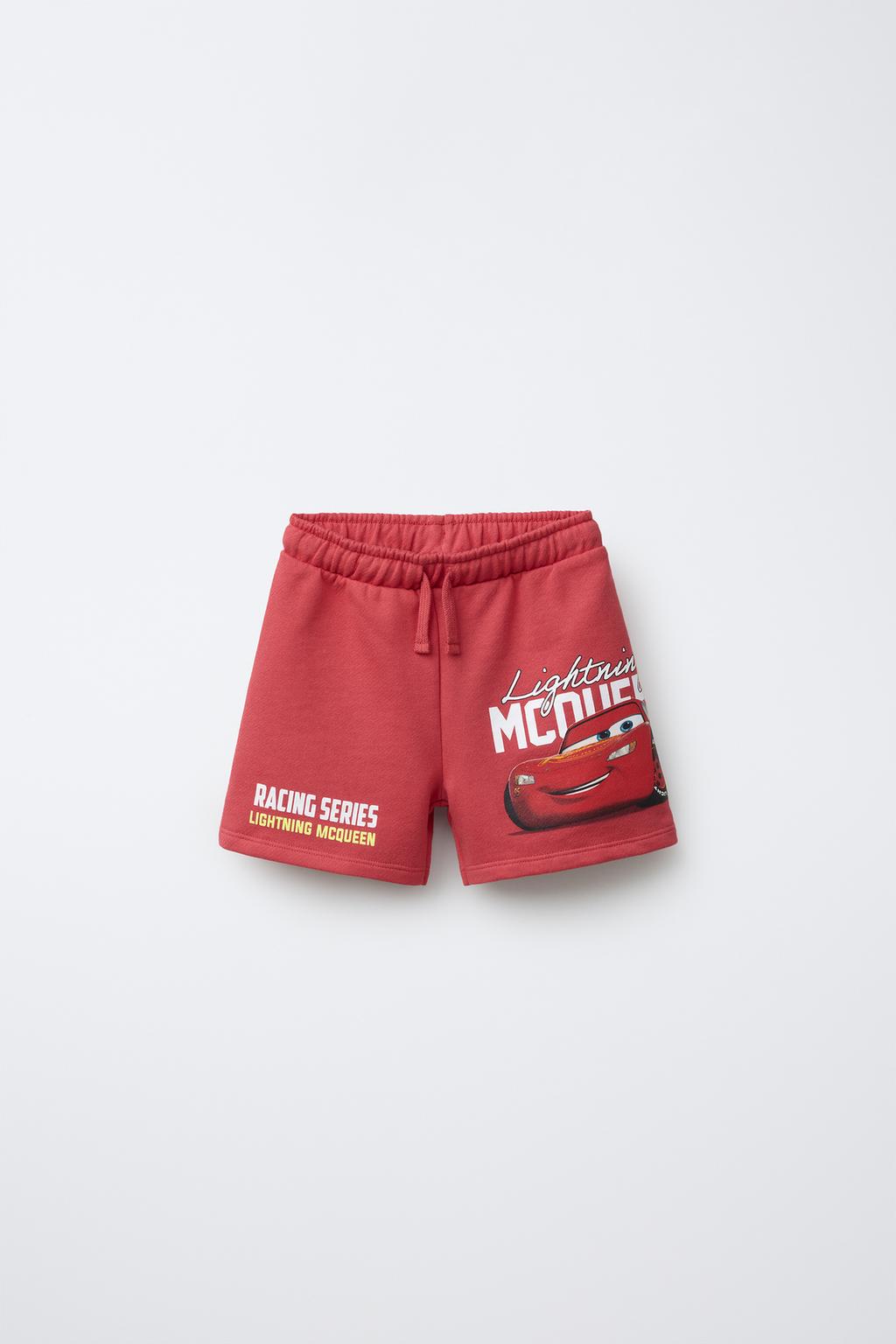 

Флисовые шорты-бермуды cars lightning mcqueen disney с принтом ZARA, красный