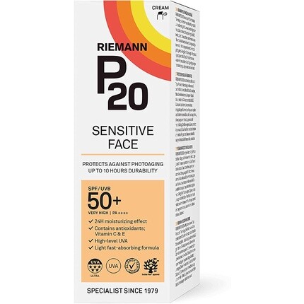 Крем для чувствительной кожи лица Spf50+ с УФ-защитой 50 г, P20 — фото 3