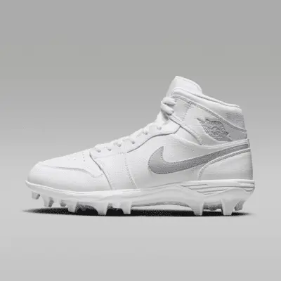 Бутсы Jordan 1 Mid TD, цвет White/White/Grey Fog