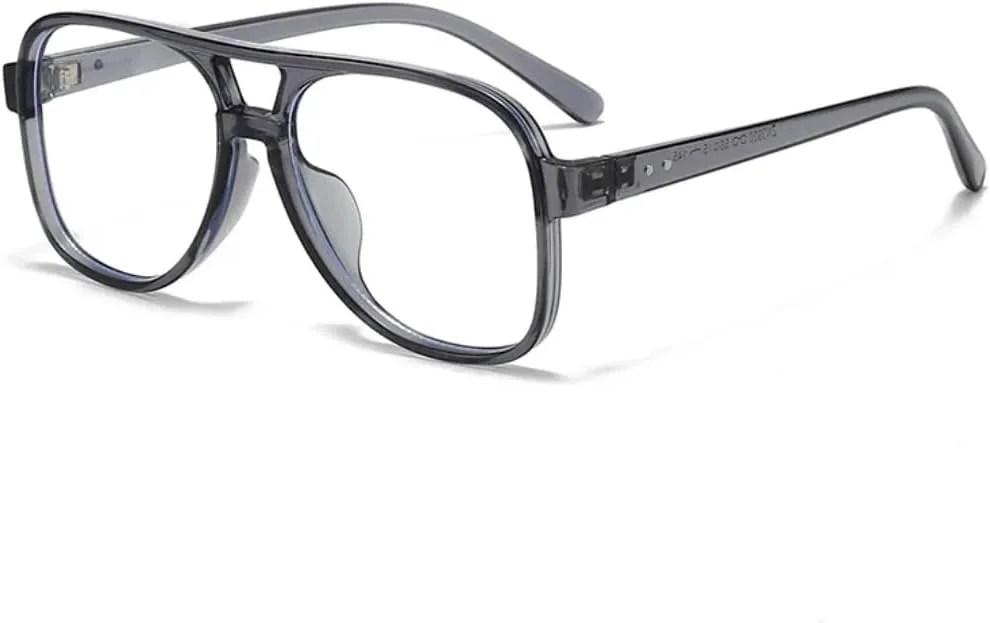 

Женские солнцезащитные очки с двойной перемычкой, винтажные заклепки; мужские очки с прозрачными линзами Ocean Lens, защита от УФ-излучения UV400 UUPTTPL, Grey Clear