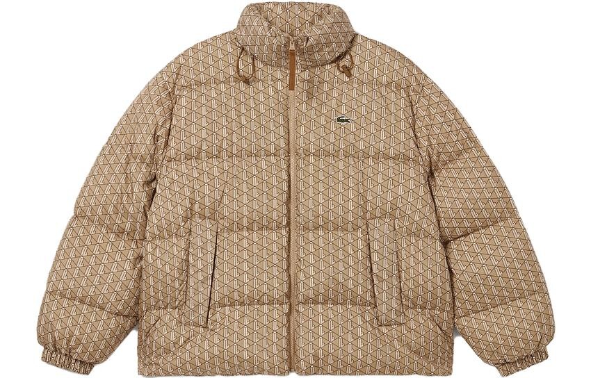 

LACOSTE Мужской пуховик, цвет Brown Print, Коричневый, LACOSTE Мужской пуховик, цвет Brown Print