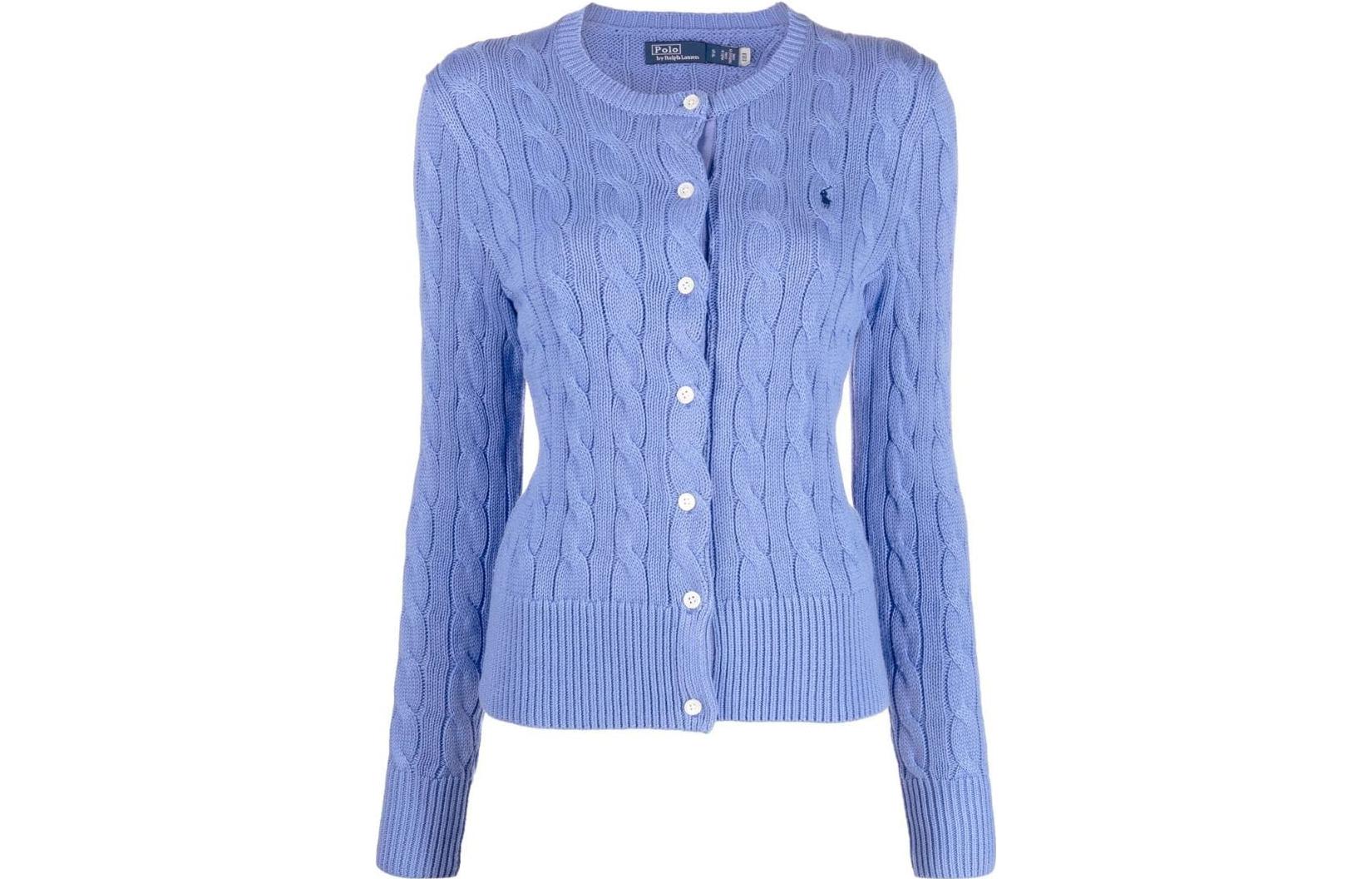 

Кардиган вязаный с вышивкой пони Polo Ralph Lauren, Синий