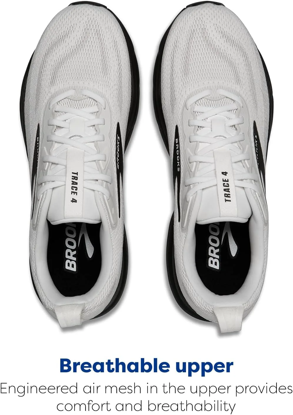 Мужские нейтральные беговые кроссовки Brooks Trace 4, ярко-белый/черный — фото 4