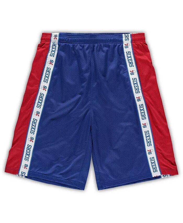 

Мужские шорты из сетки Royal, красные Philadelphia 76ers Big and Tall Tape Fanatics