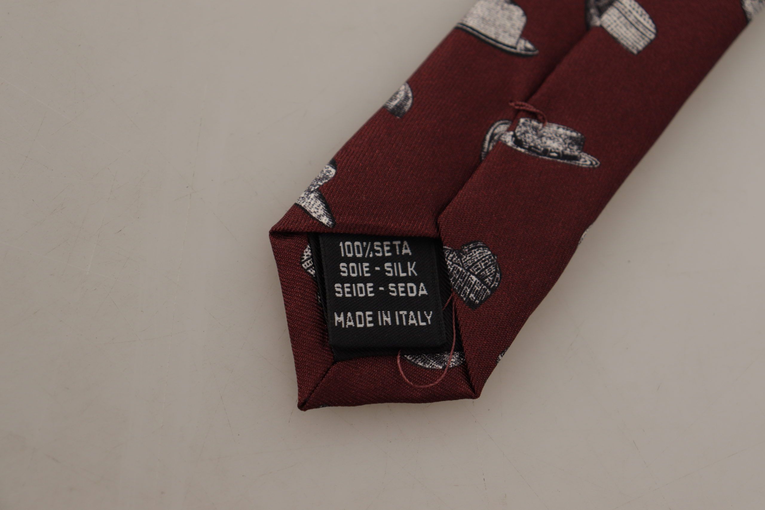 Галстук из шелкового атласа Maroon Elegance Dolce & Gabbana, бордовый — фото 4