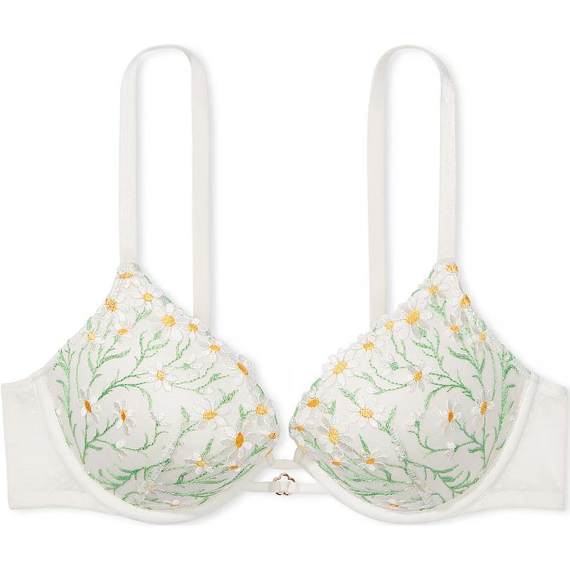 

Коллекция DREAM ANGELS 5610 Бюстгальтер пуш-ап с тонкой вышивкой ромашками Victoria's Secret, Белые ромашки/Белый